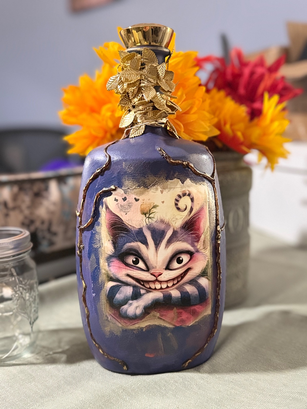 Large Cheshire Cat Bottle