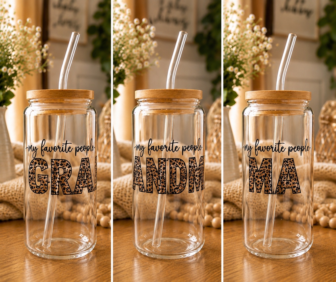 My Favorite People Call Me Grandma” Glass Tumbler