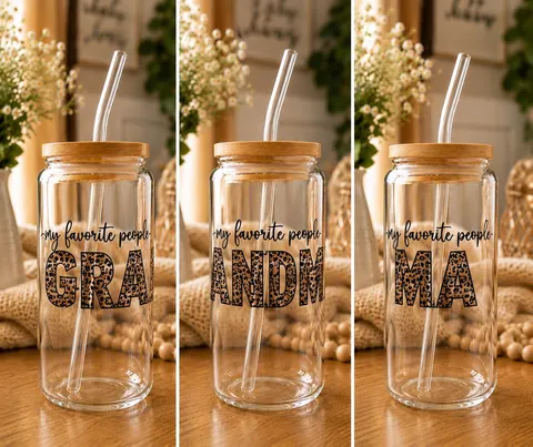 My Favorite People Call Me Grandma” Glass Tumbler