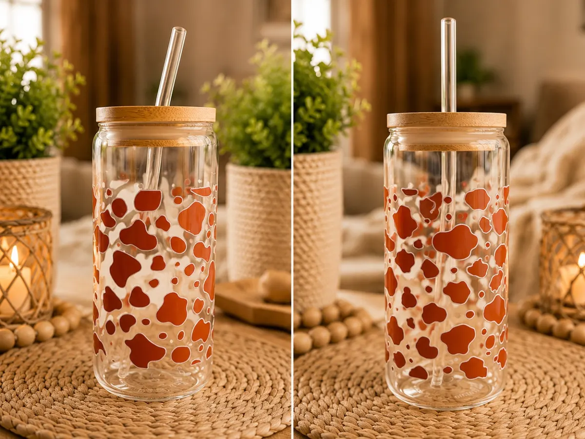 Cow Print Glass Tumbler