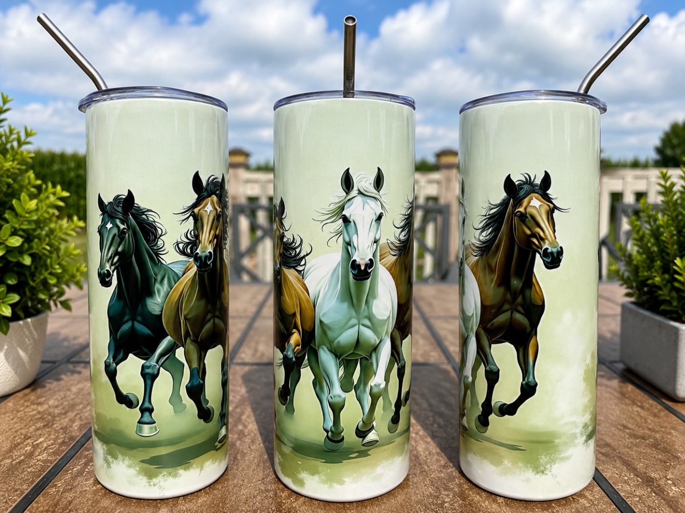 Running Horses Tumbler