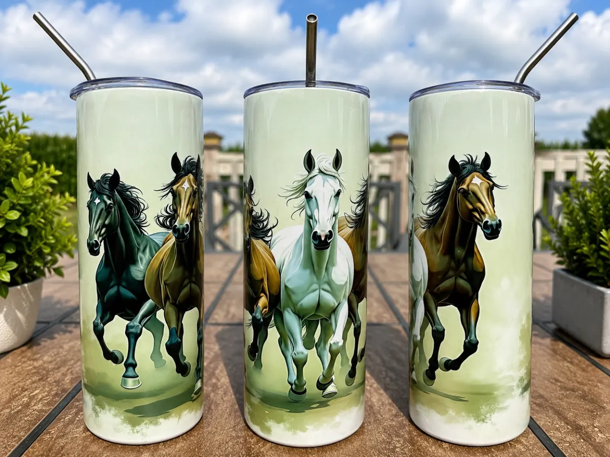 Running Horses Tumbler