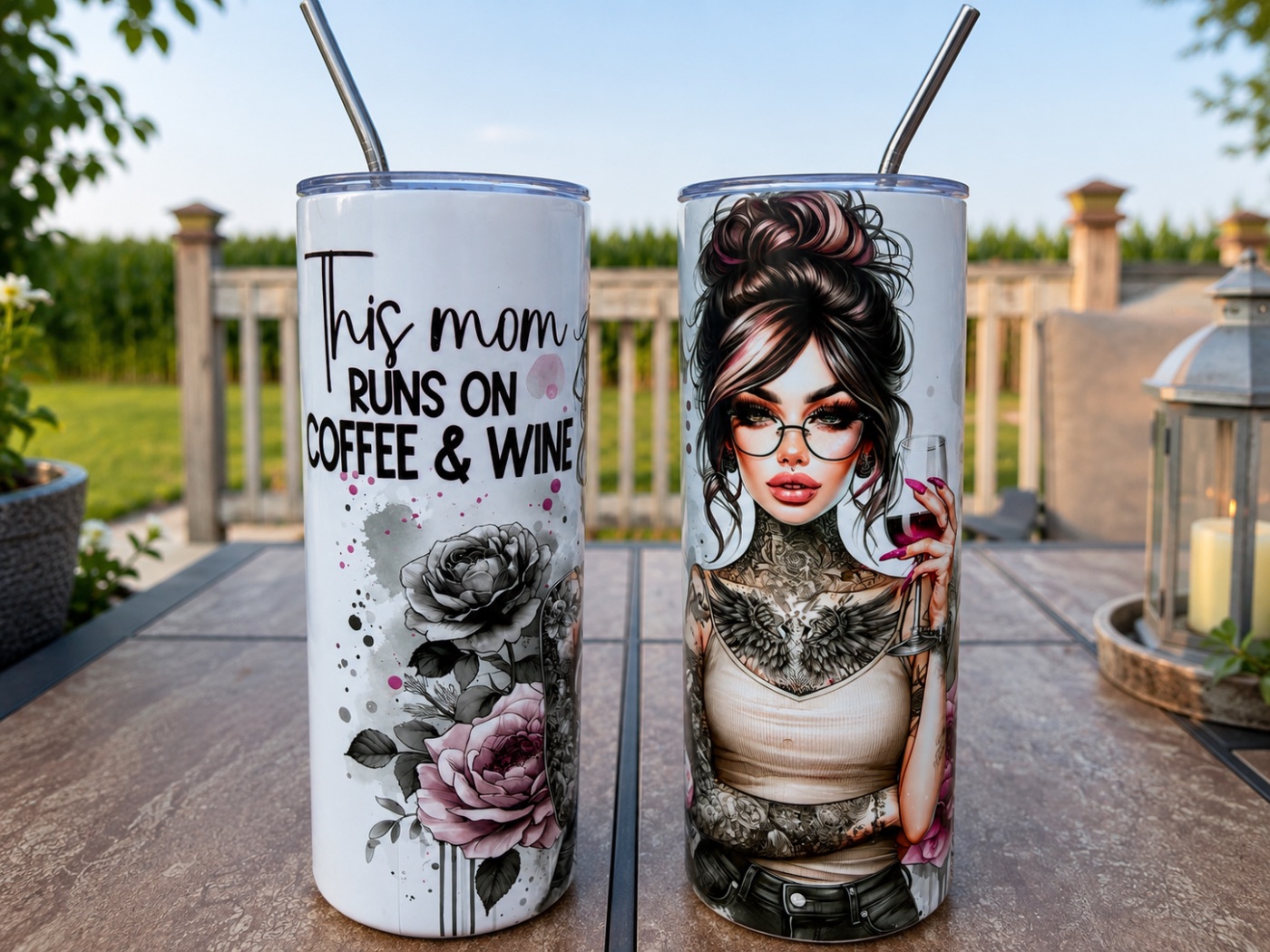 This Mom Runs on Coffee & Wine Tumbler