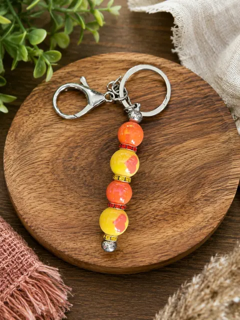 Citrus Sunset Beaded Keychain