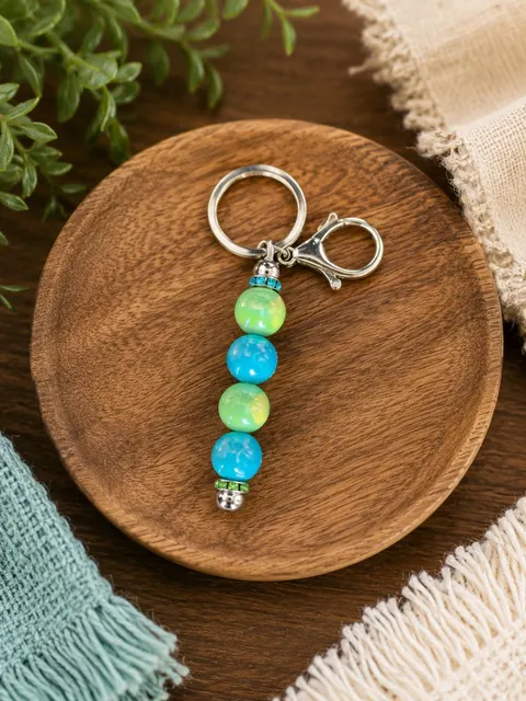 Tropical Breeze Beaded Keychain