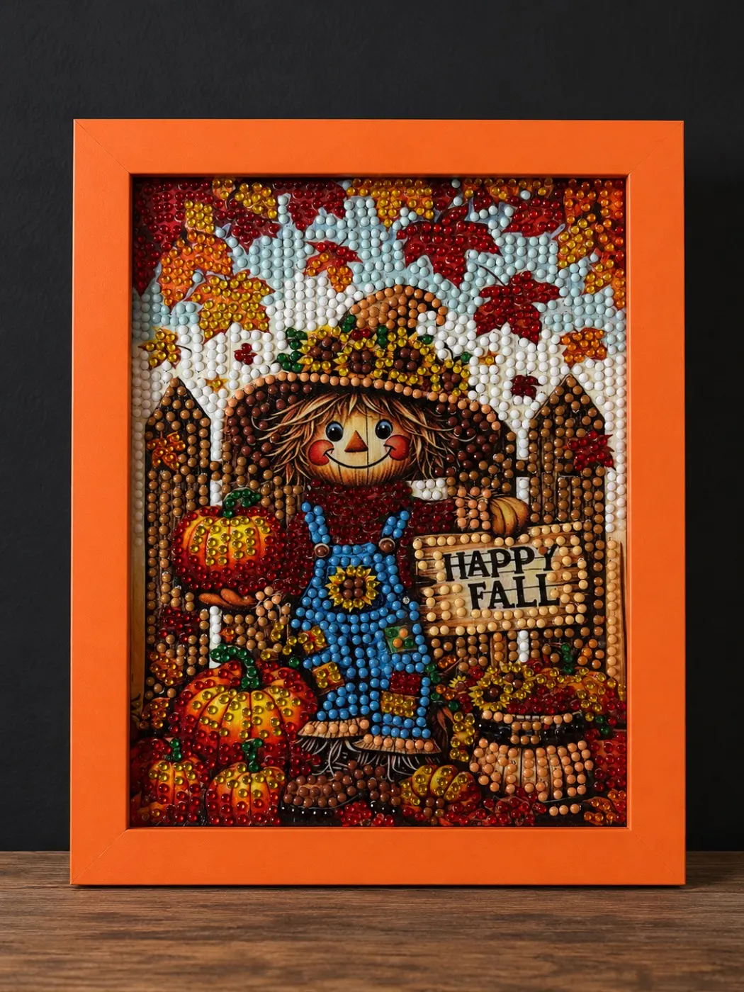 Happy Fall Framed Diamond Art