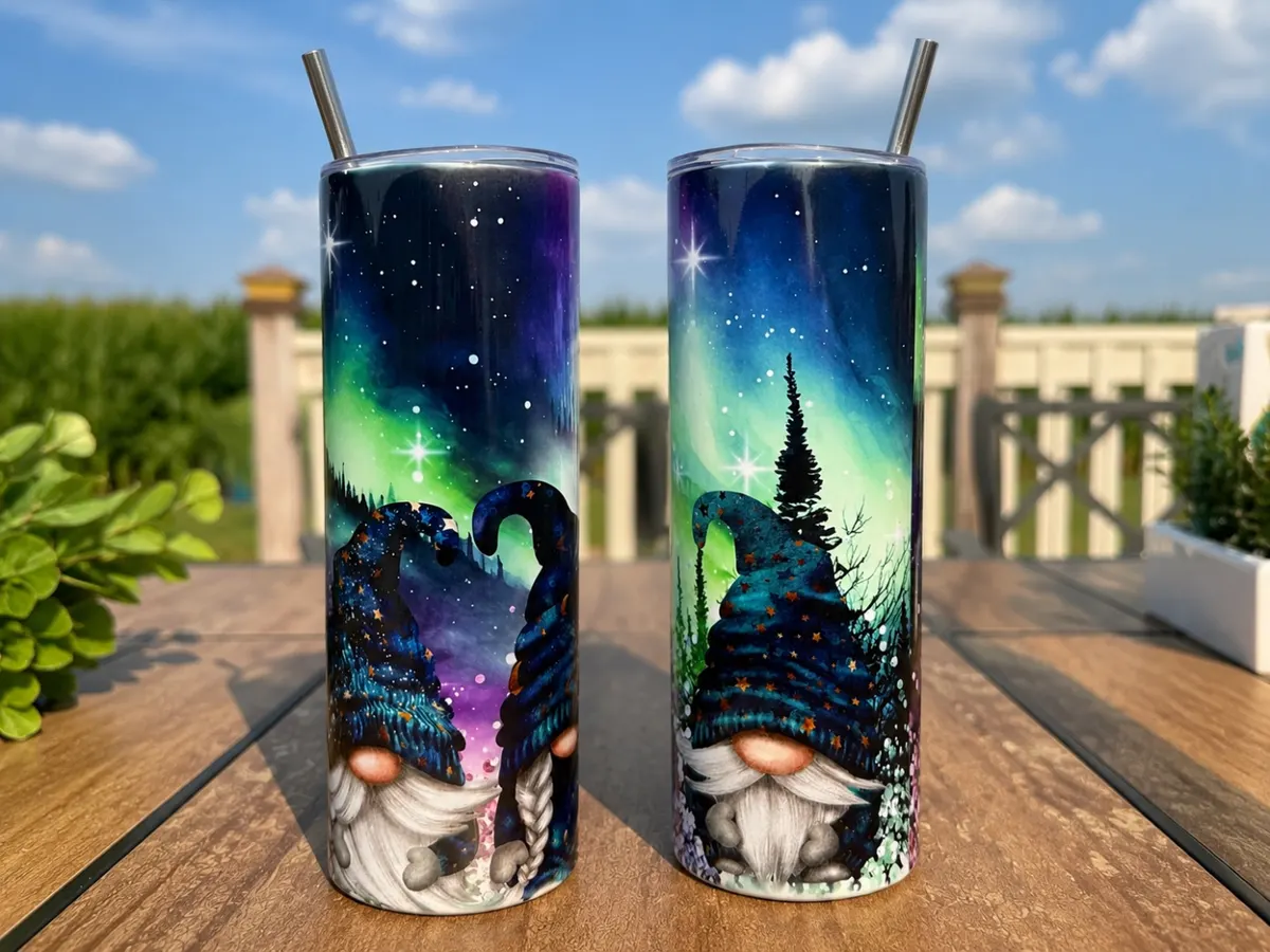 Northern Lights Gnome  Tumbler