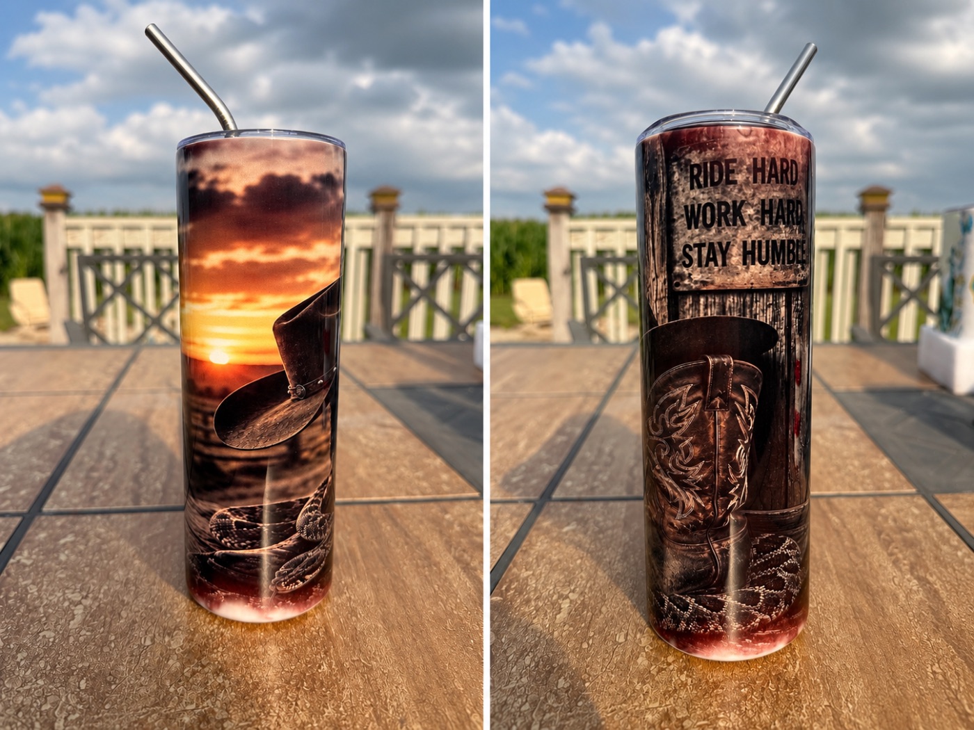 Ride Hard, Work Hard, Stay Humble Tumbler
