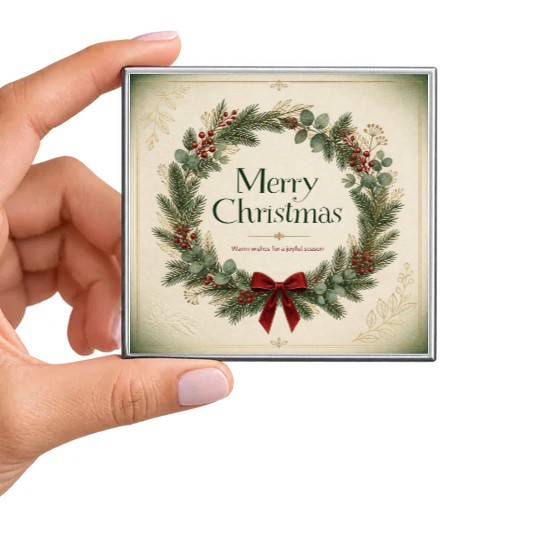 Merry Christmas Wreath Magnet