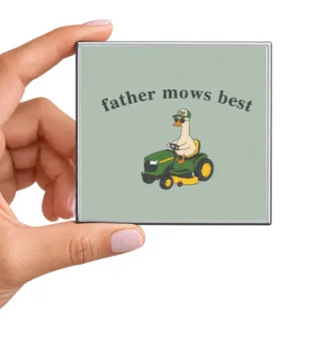 Father Mows Best Magnet