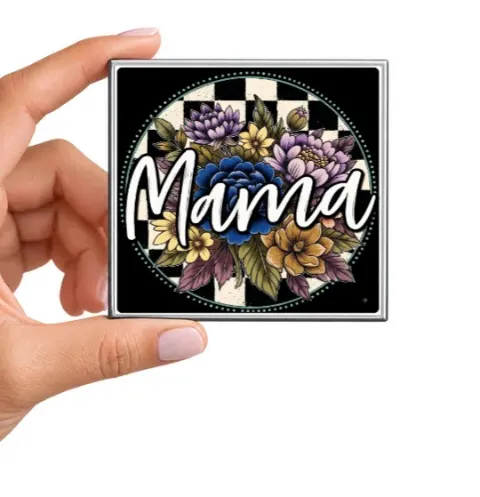 Mama Floral Checkered Magnet