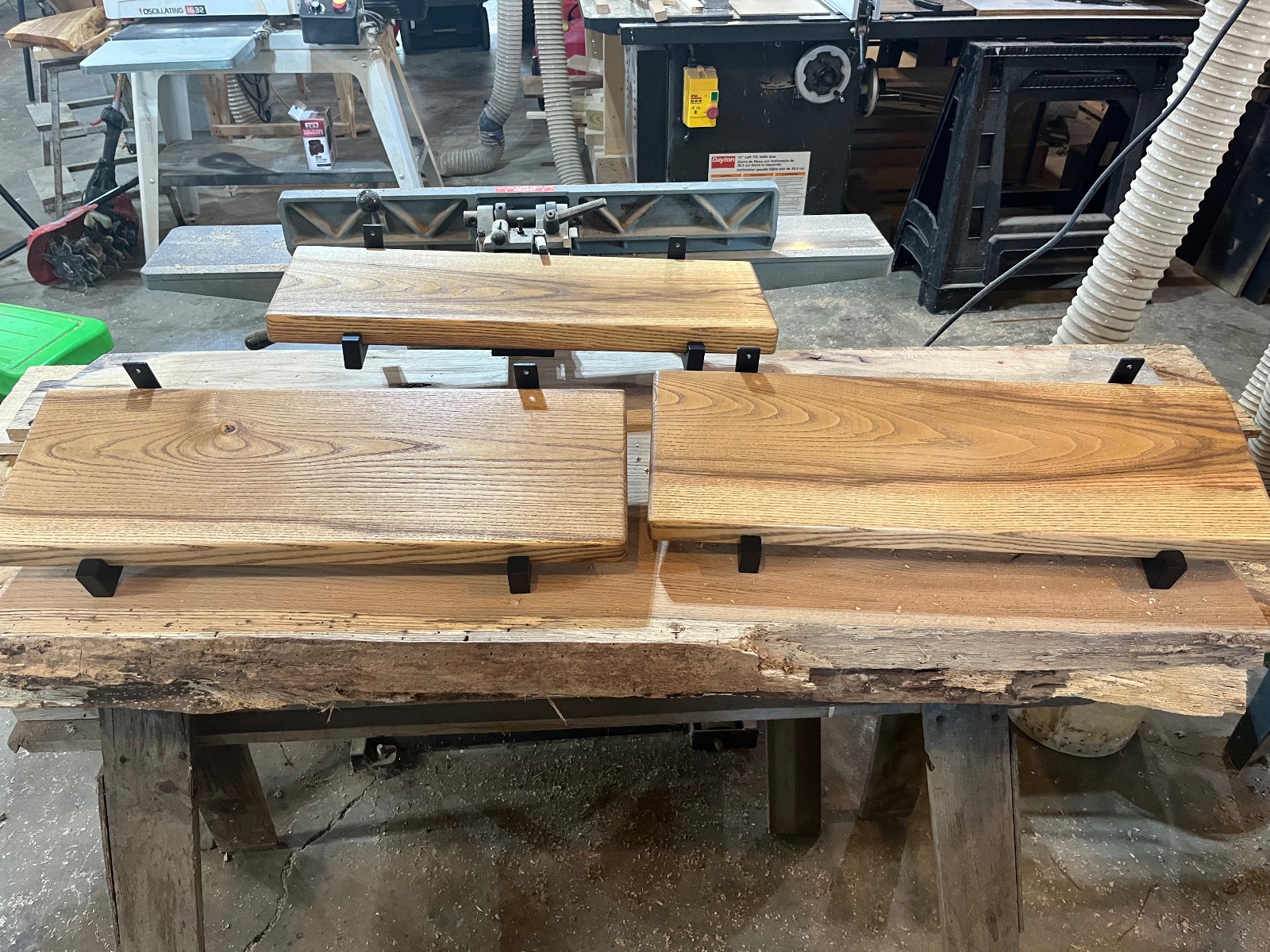 Live-Edge Ash Floating Shelves (set of 3)