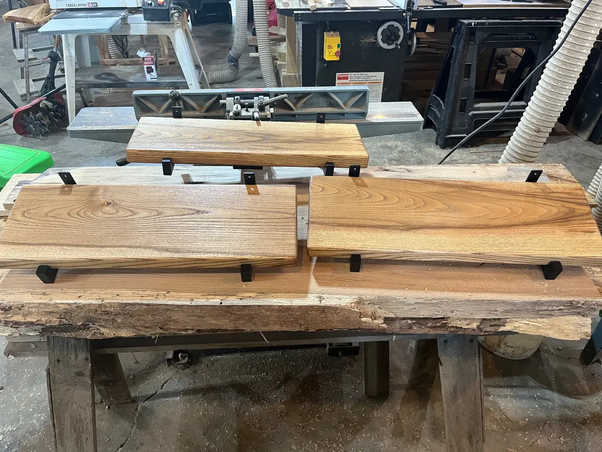 Live-Edge Ash Floating Shelves (set of 3)
