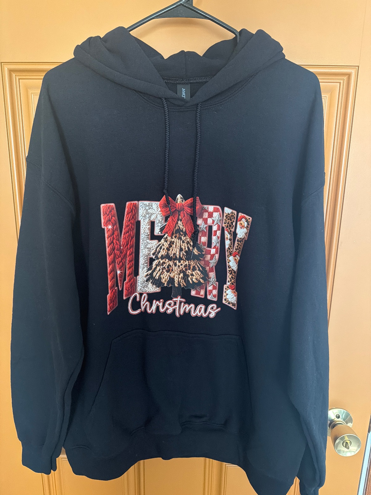 Extra large, black hooded sweatshirt