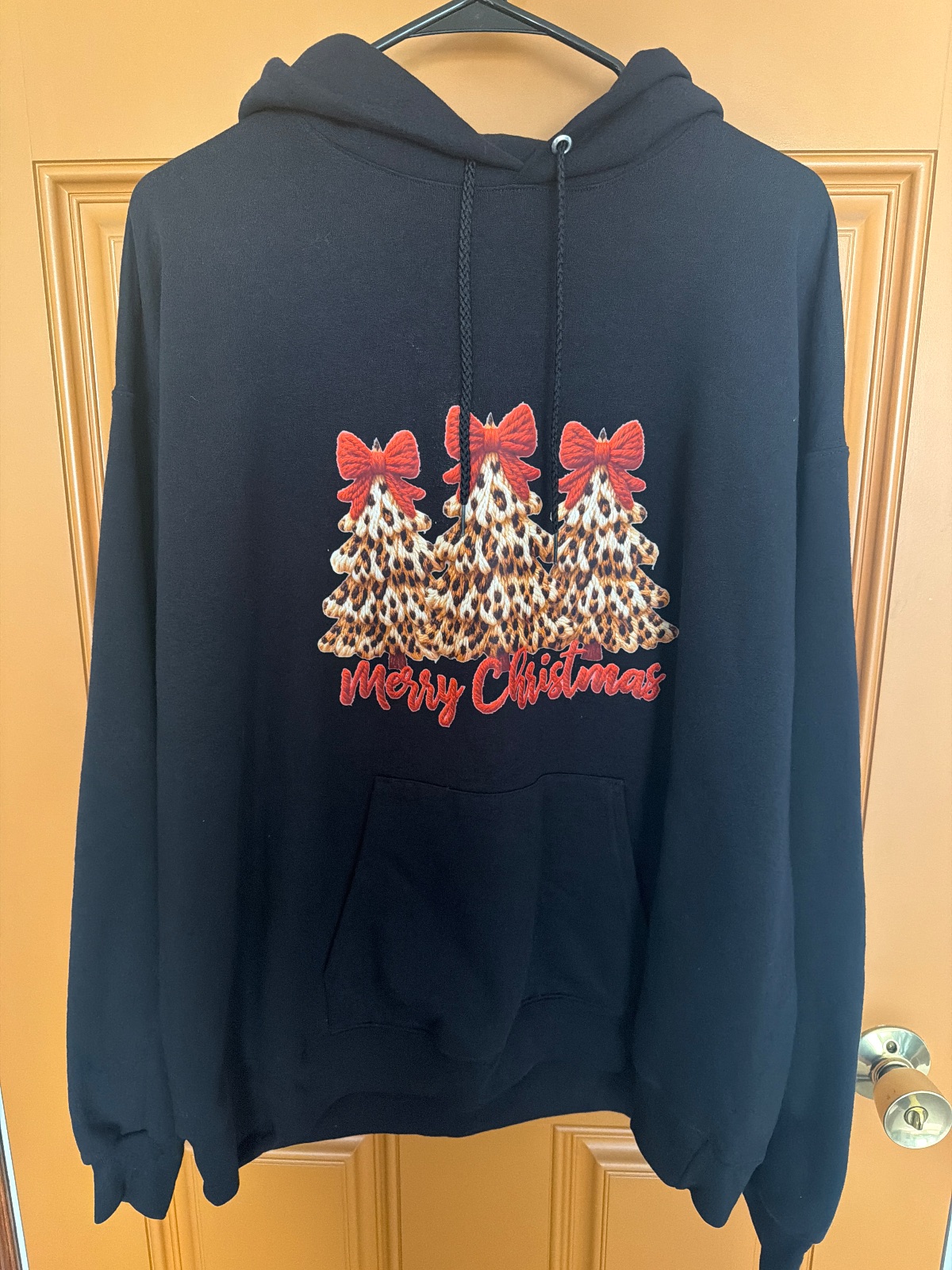 Extra large, black hooded sweatshirt