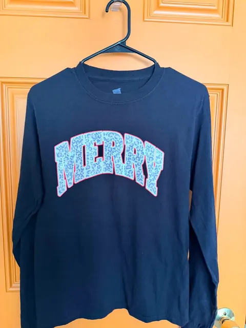 Merry Leopard Varsity Long Sleeve Tee
