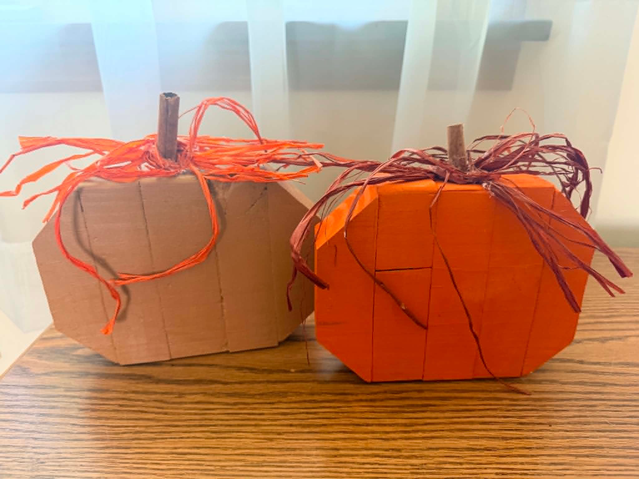 Wood Block Pumpkins, Set of 2
