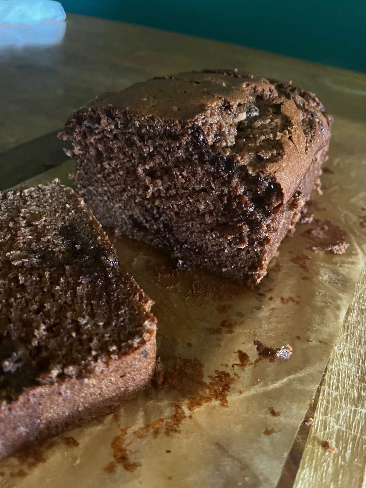 Double Chocolate Banana Bread Slice