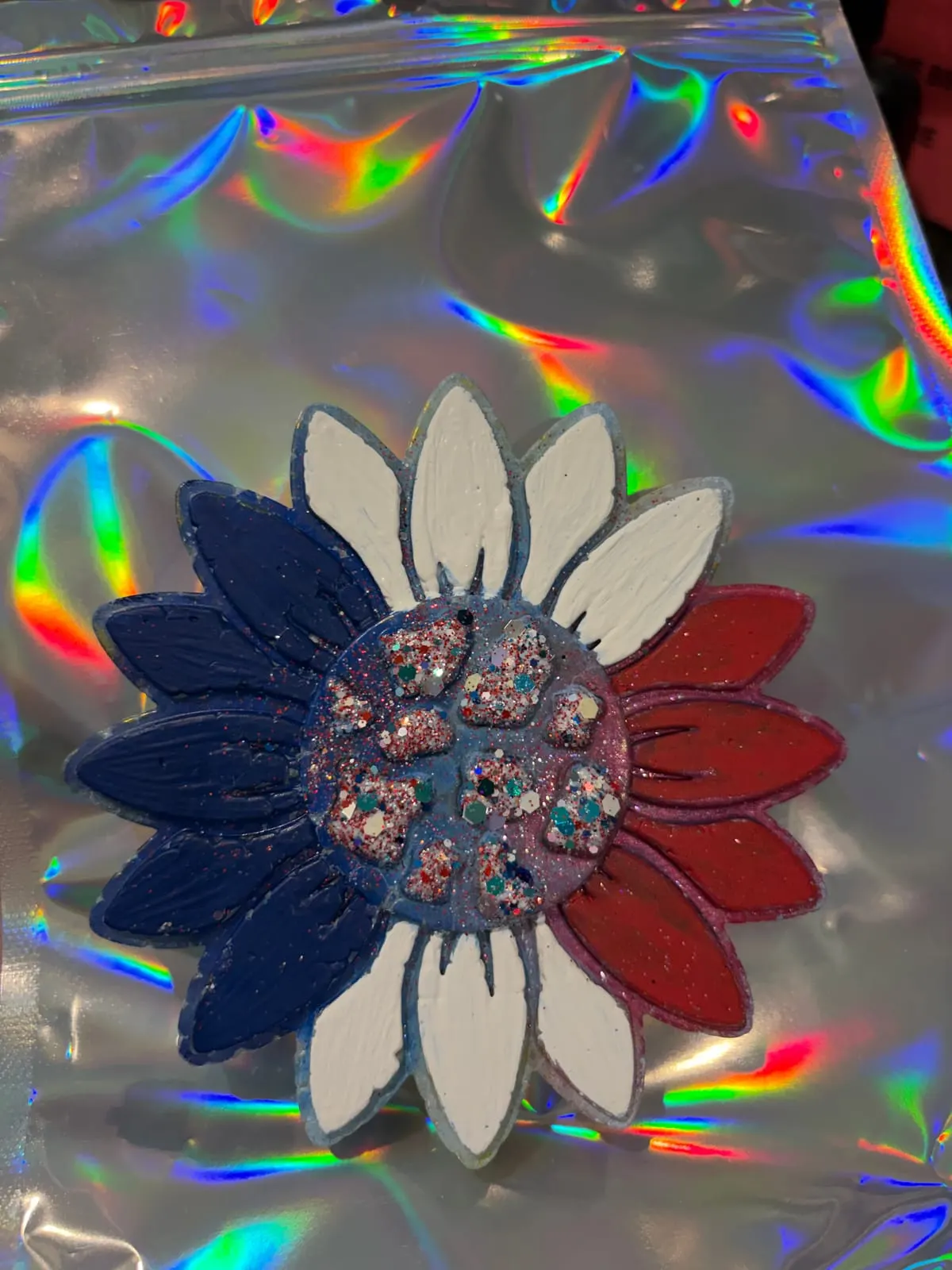 Red White and Blue sunflower freshie