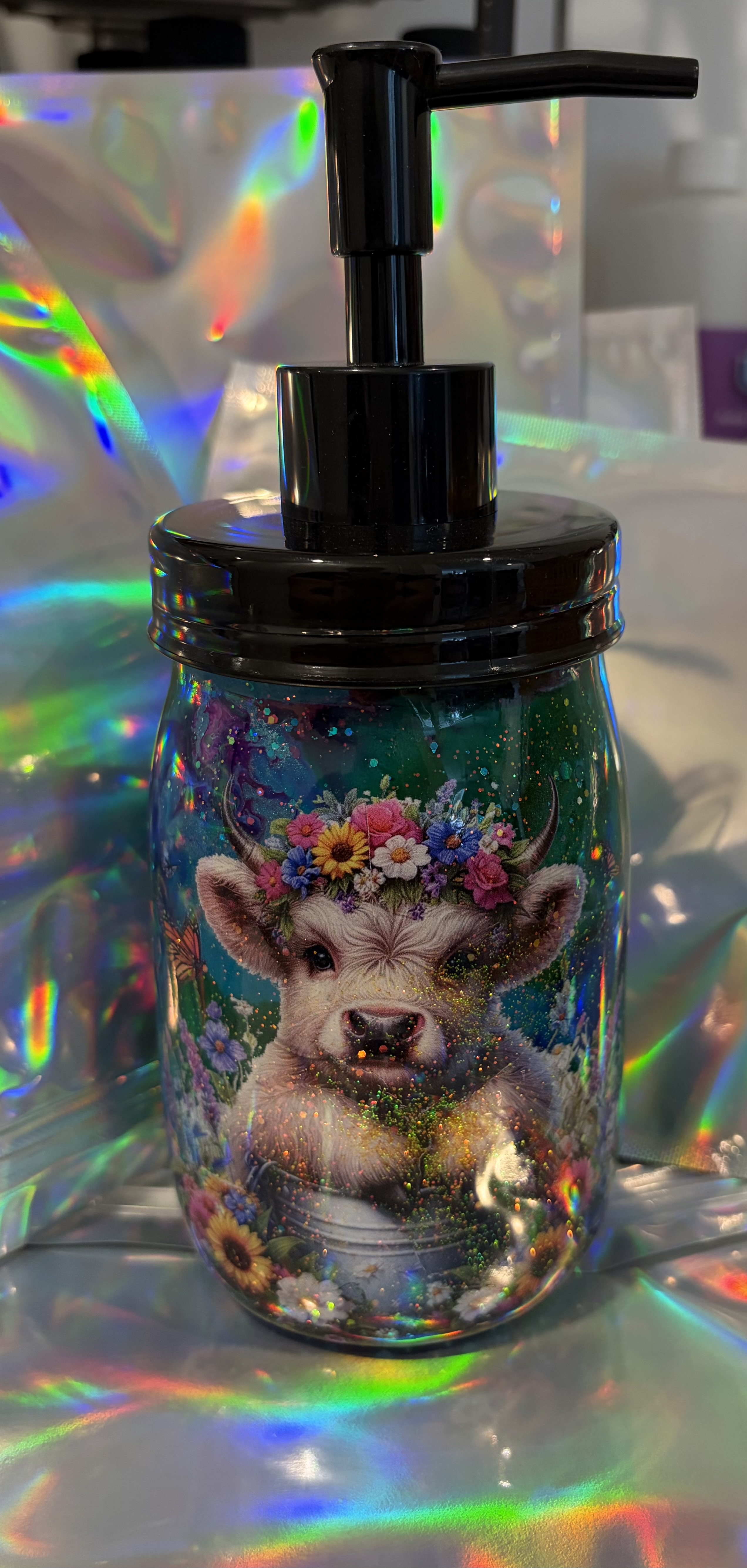 Highland cow soap dispenser