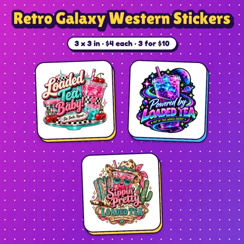 Retro Galaxy Western Sticker