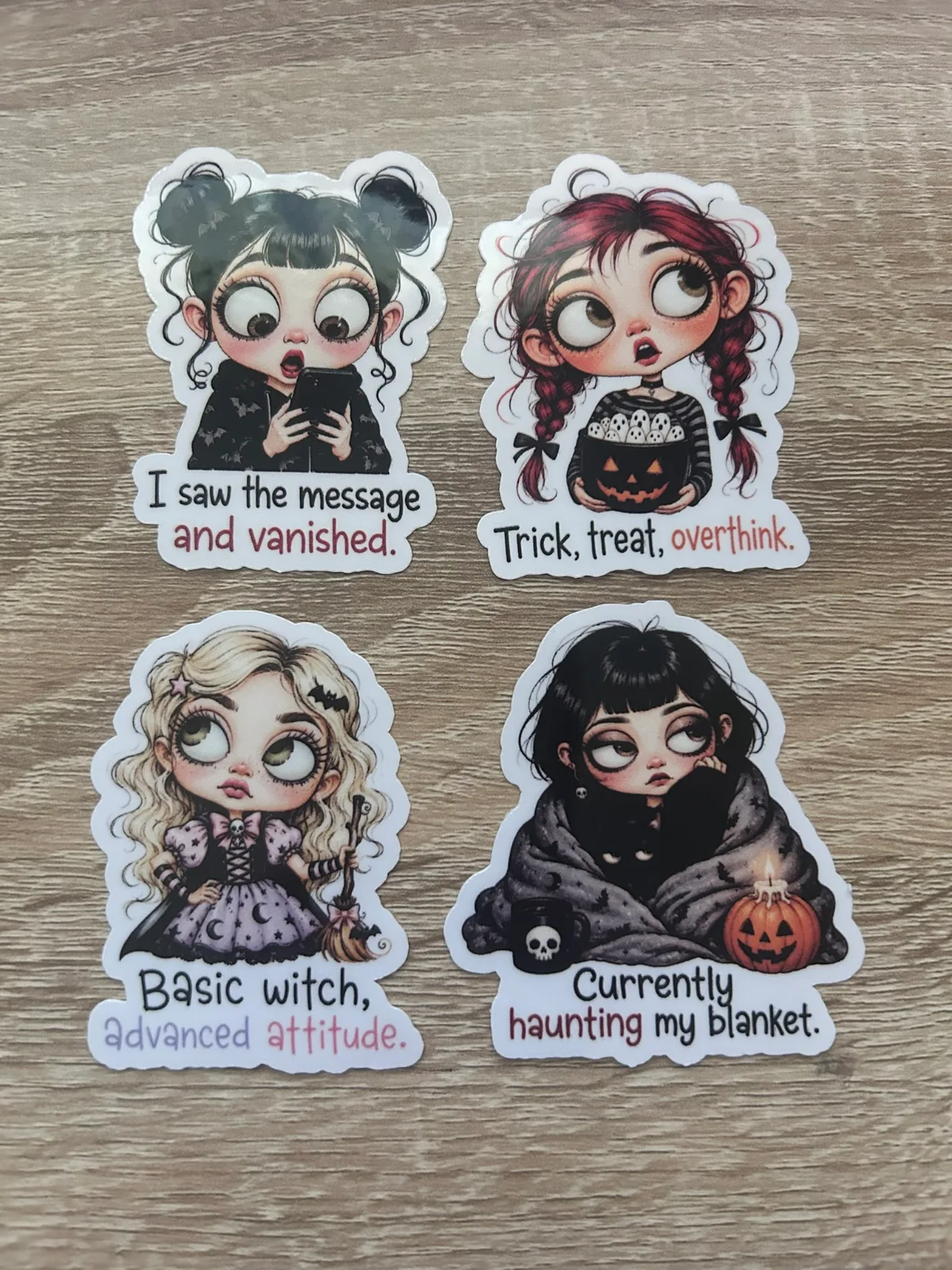 Spooky Girls Funny Message Sticker Pack #1