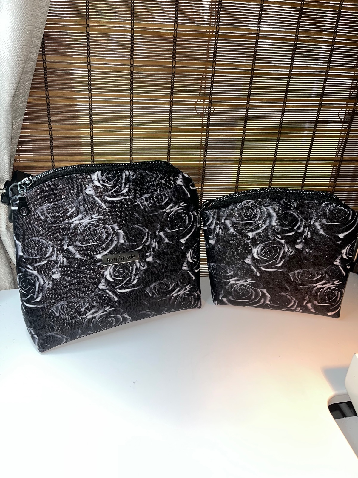 Black Rose Zipper Pouch