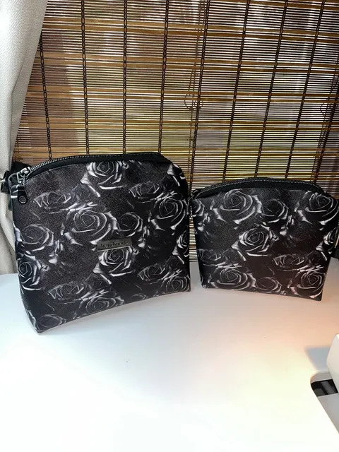 Black Rose Zipper Pouch