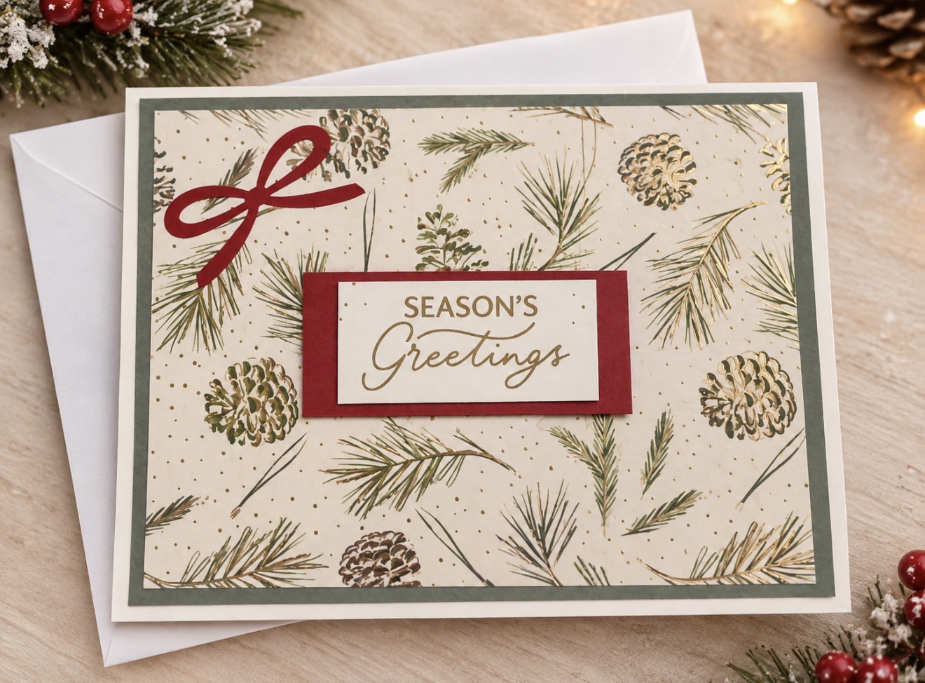 Season’s Greetings Handmade Christmas Card