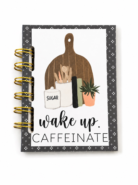 ☕ Mini Coffee & Floral Pocket Notebook – 3” x 4”