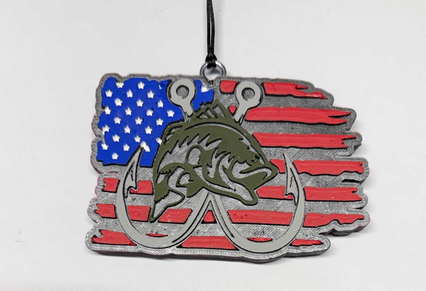Flag with fish car freshie