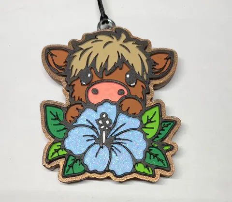 Cow with Flower Car freshie