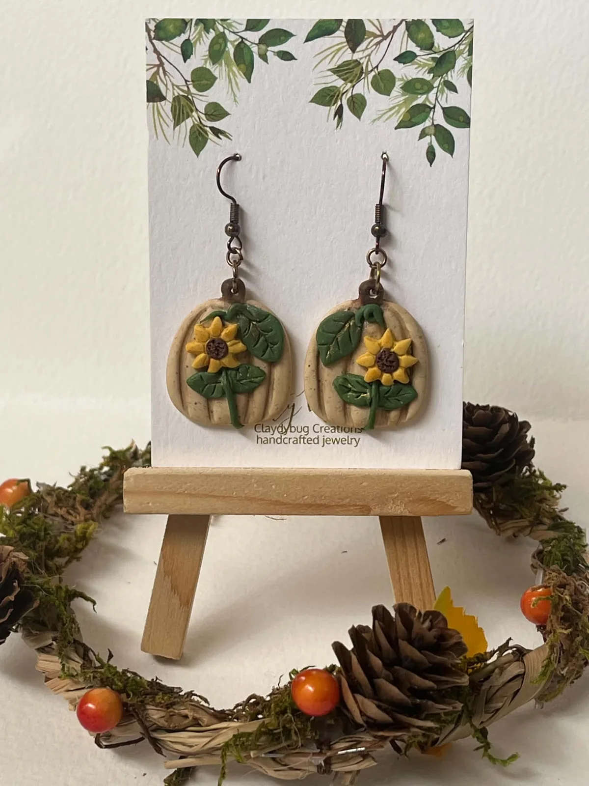 Sunflower Pumpkin Earrings