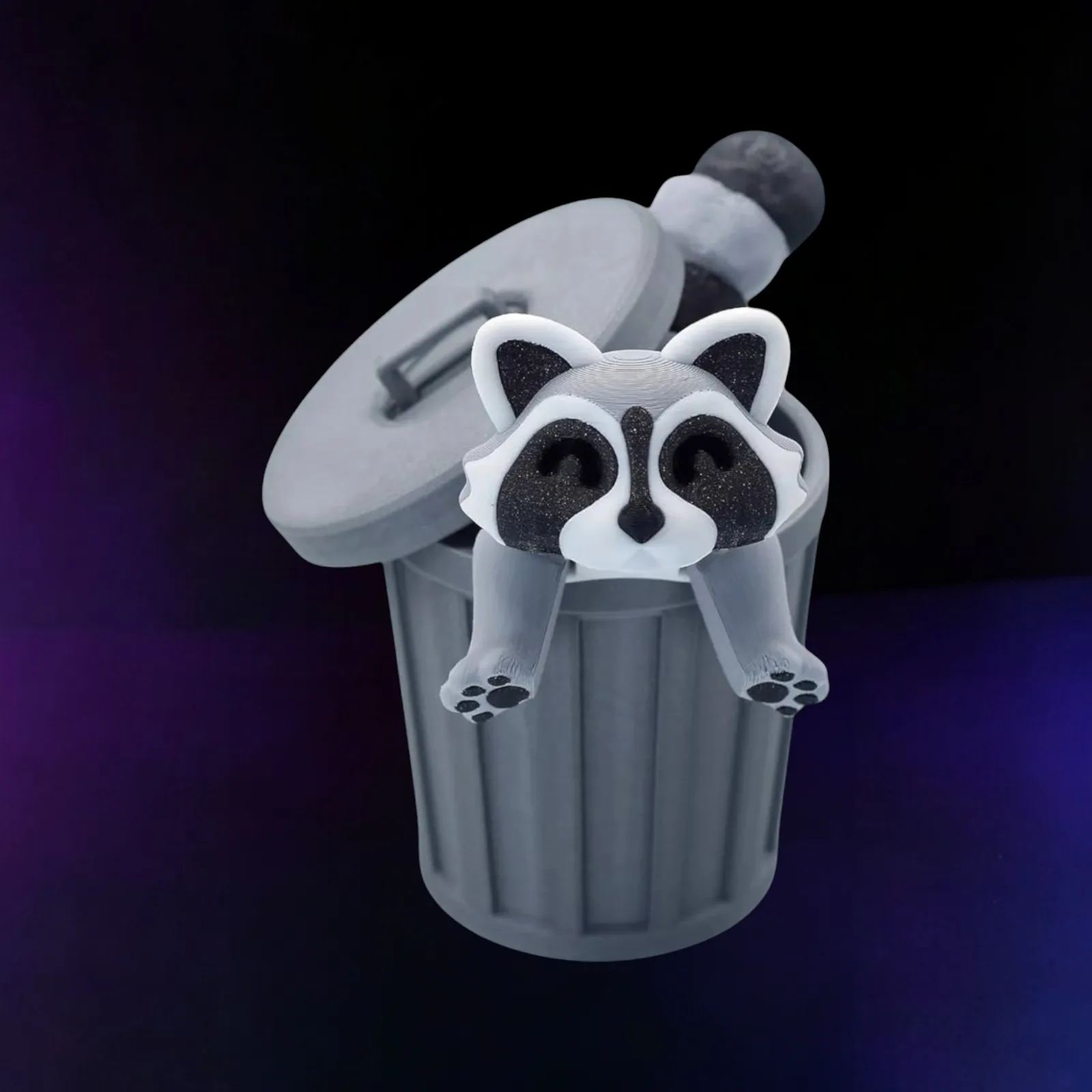 Raccoon With Trashcan