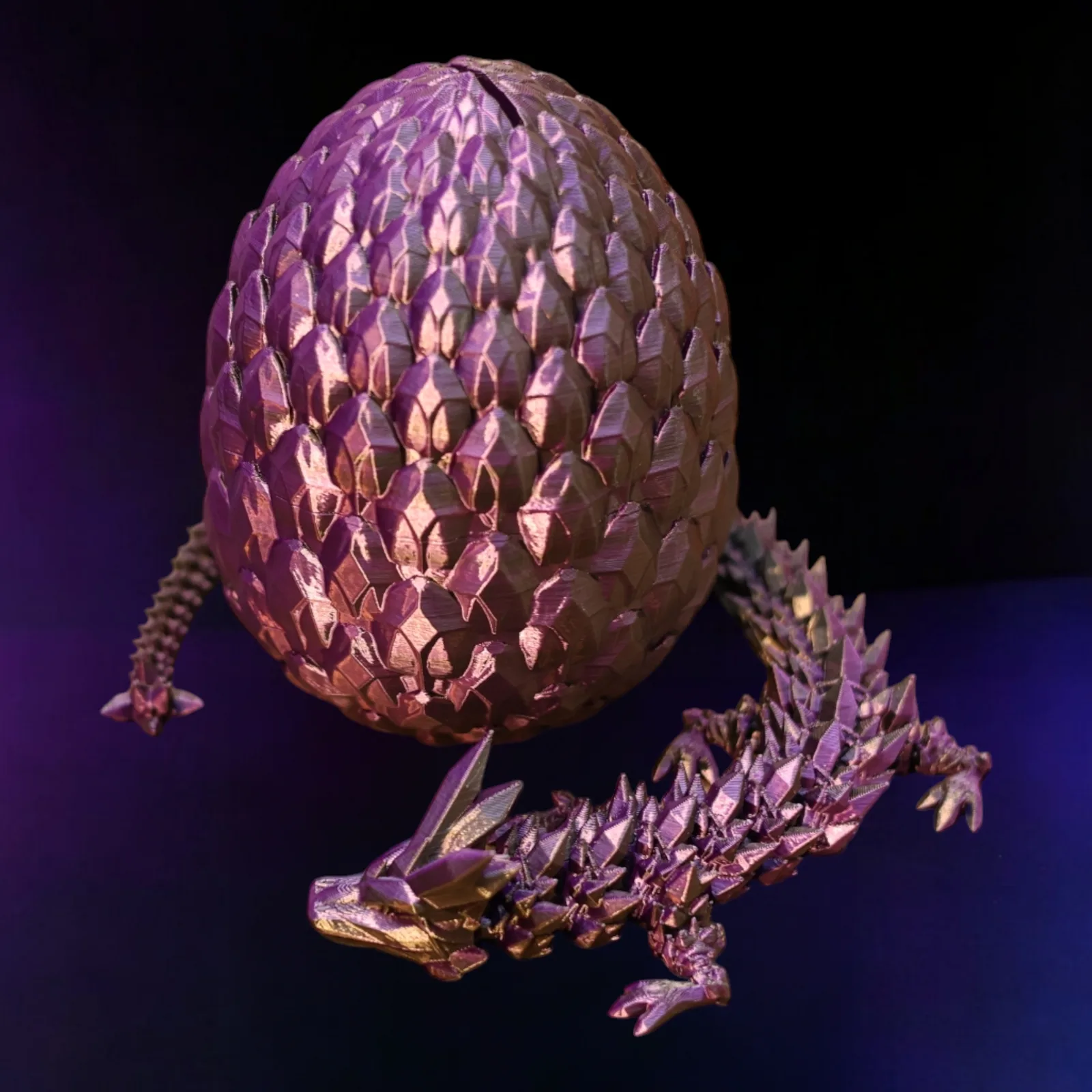 15 Purple Black Crystal Dragon With Egg