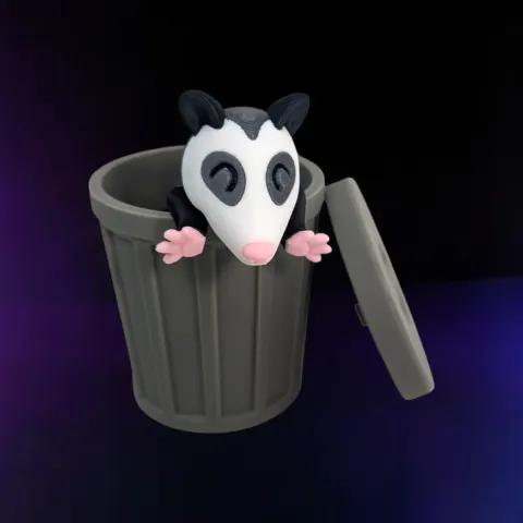 Possum With Trashcan