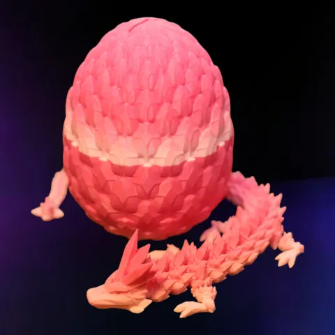 15 Pink Ombre Crystal Dragon With Egg