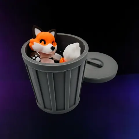 Fox With Trashcan
