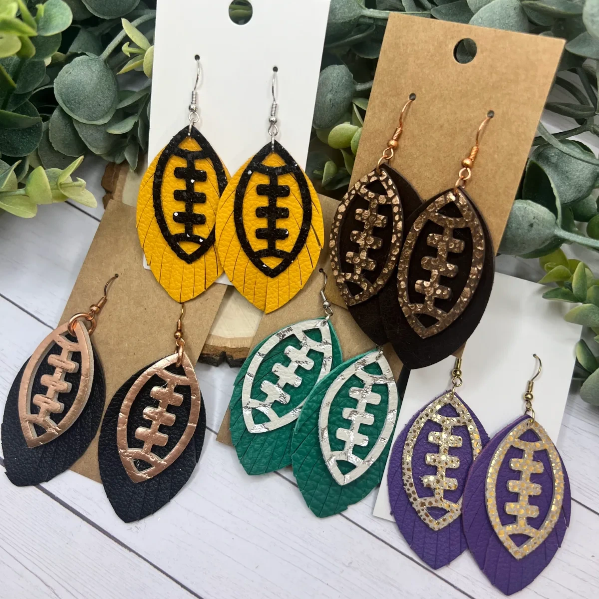 Football Earrings - Made To Order - Customize To Your Favorite Team