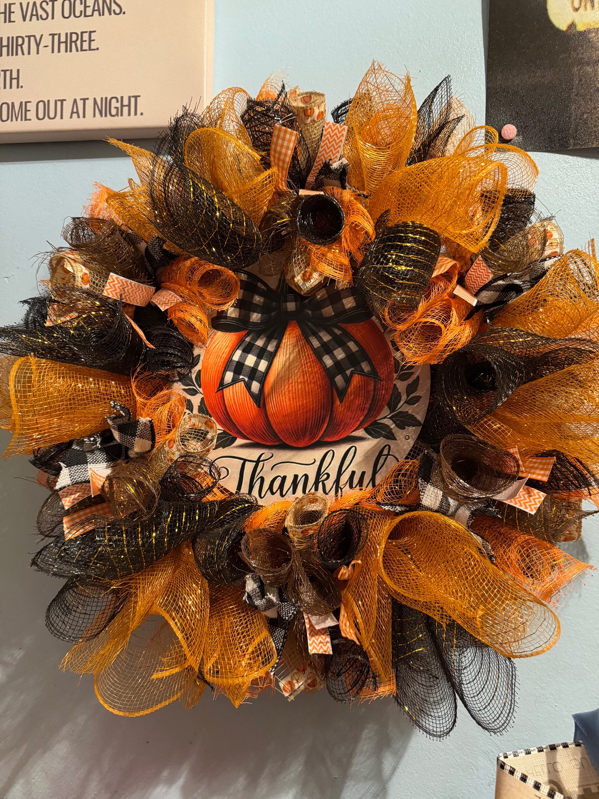 Fall pumpkin wreath