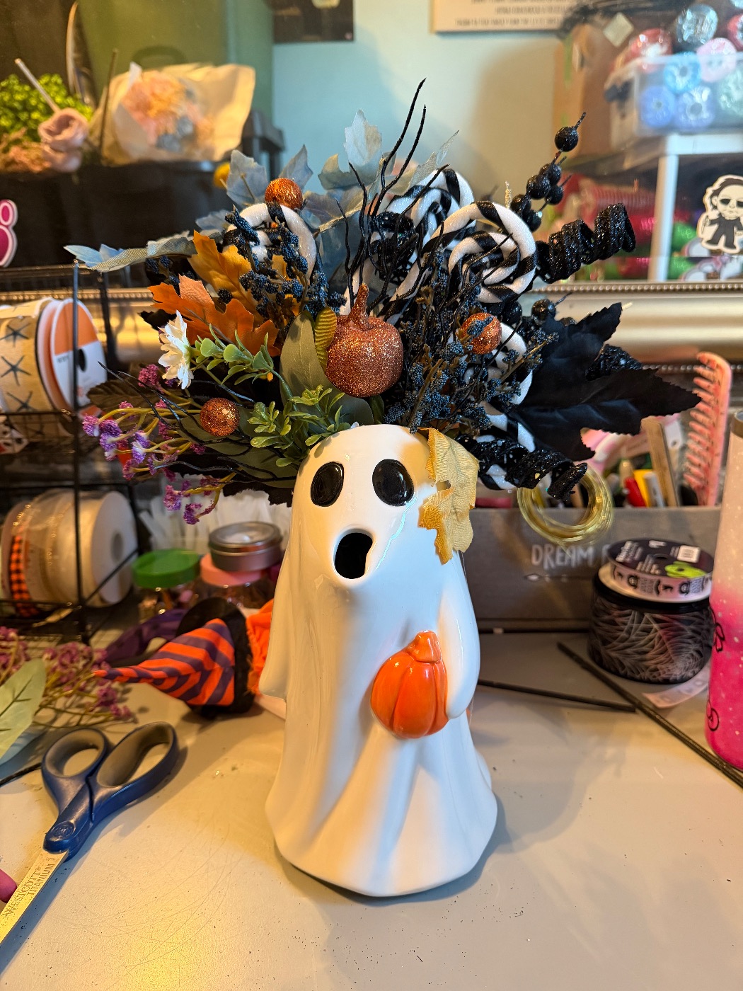 Ghost floral pitcher