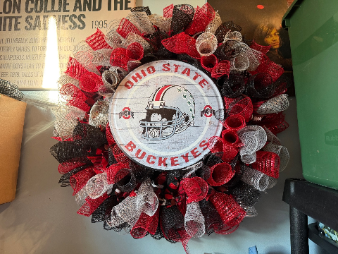 Ohio state buckeyes wreath