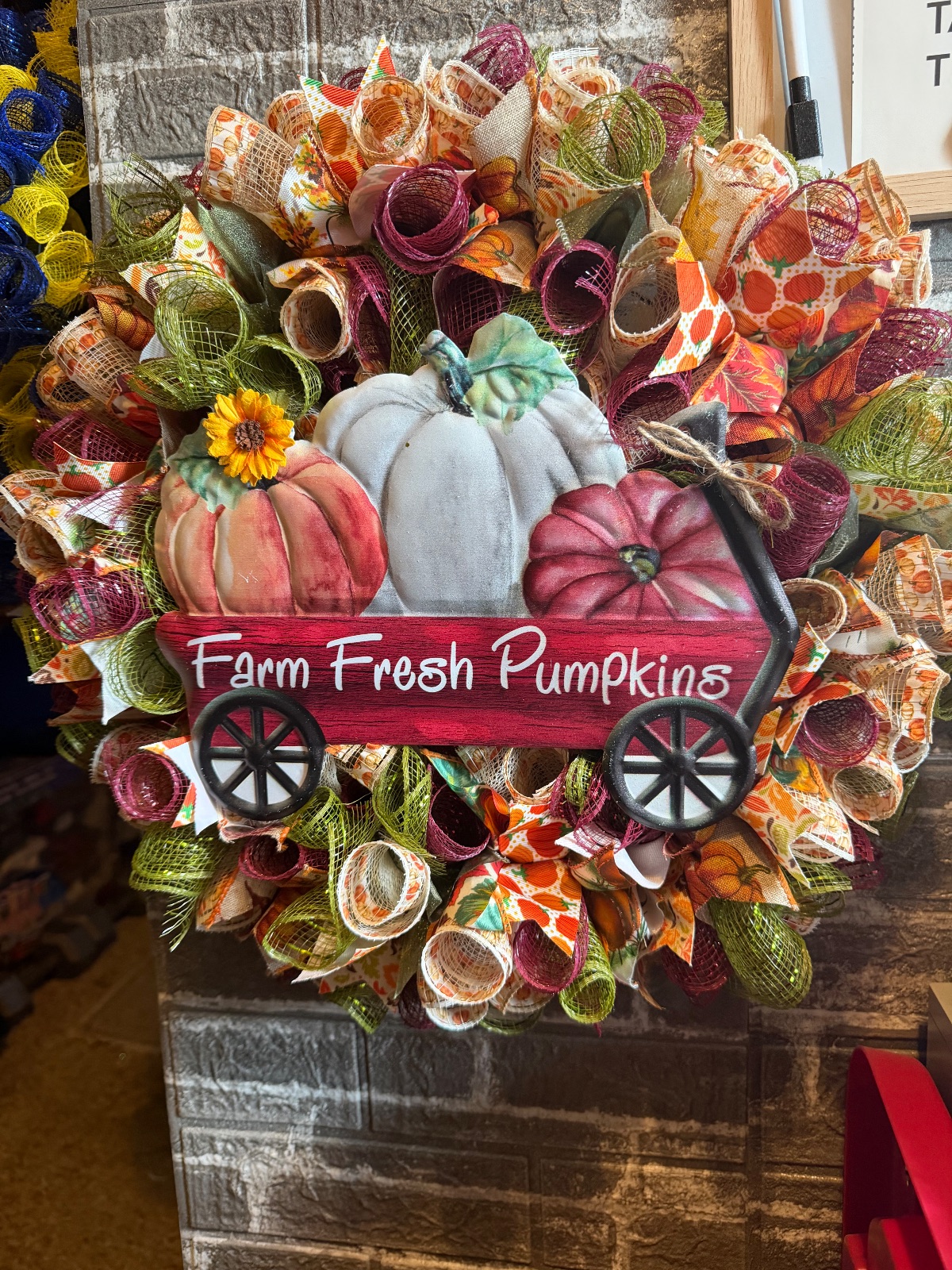 Fall pumpkin wreath