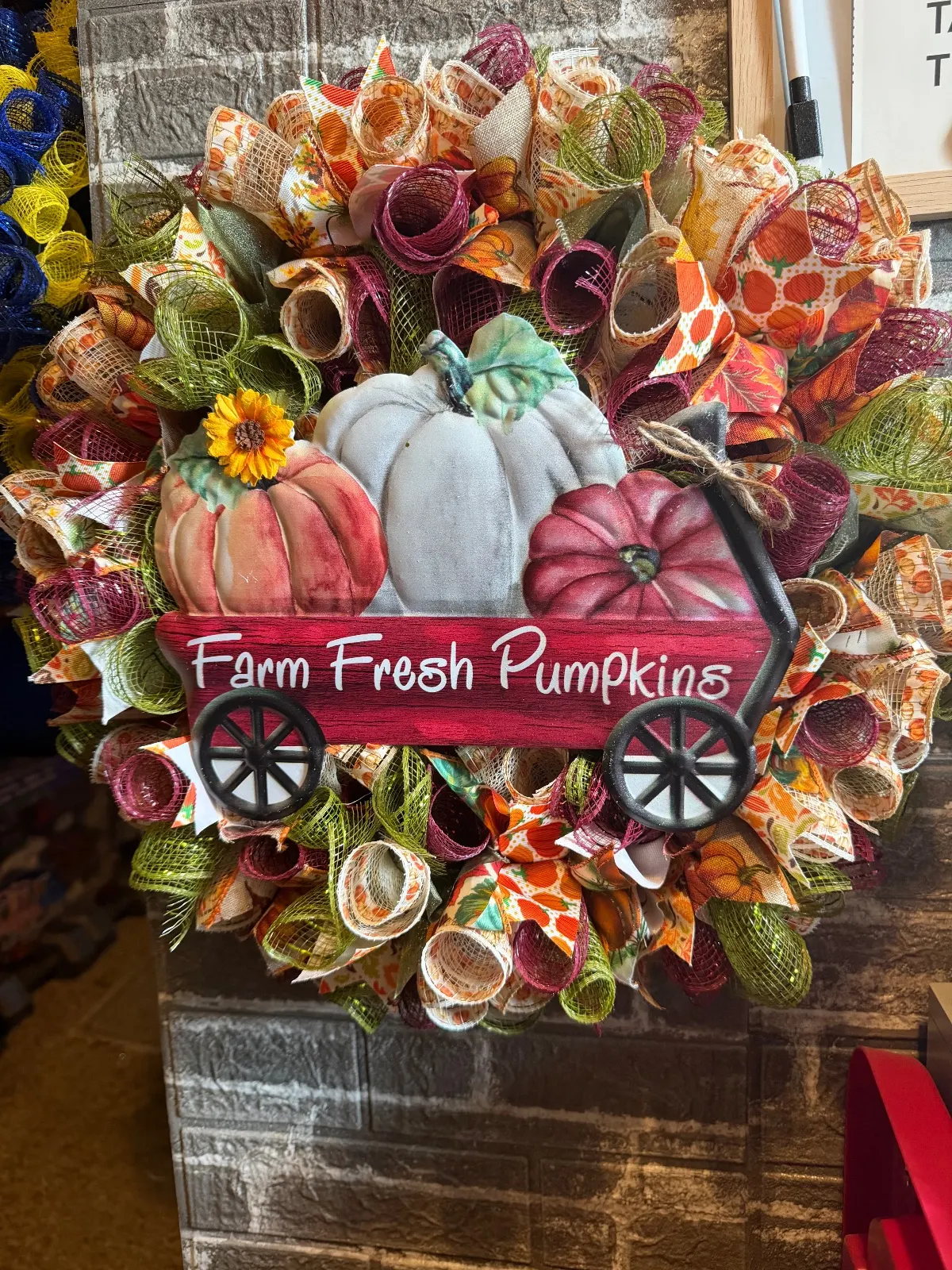 Fall pumpkin wreath