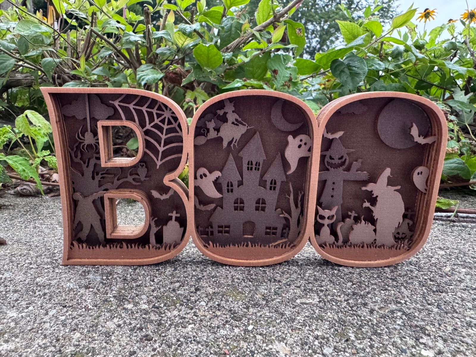 Boo Layered Wood Decor