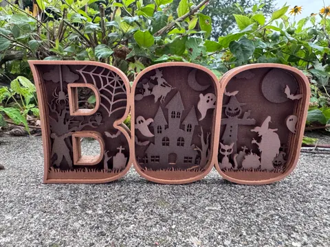 Boo Layered Wood Decor