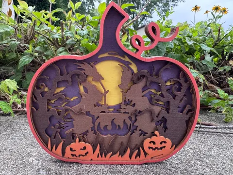 Pumpkin Layered Wood Decor