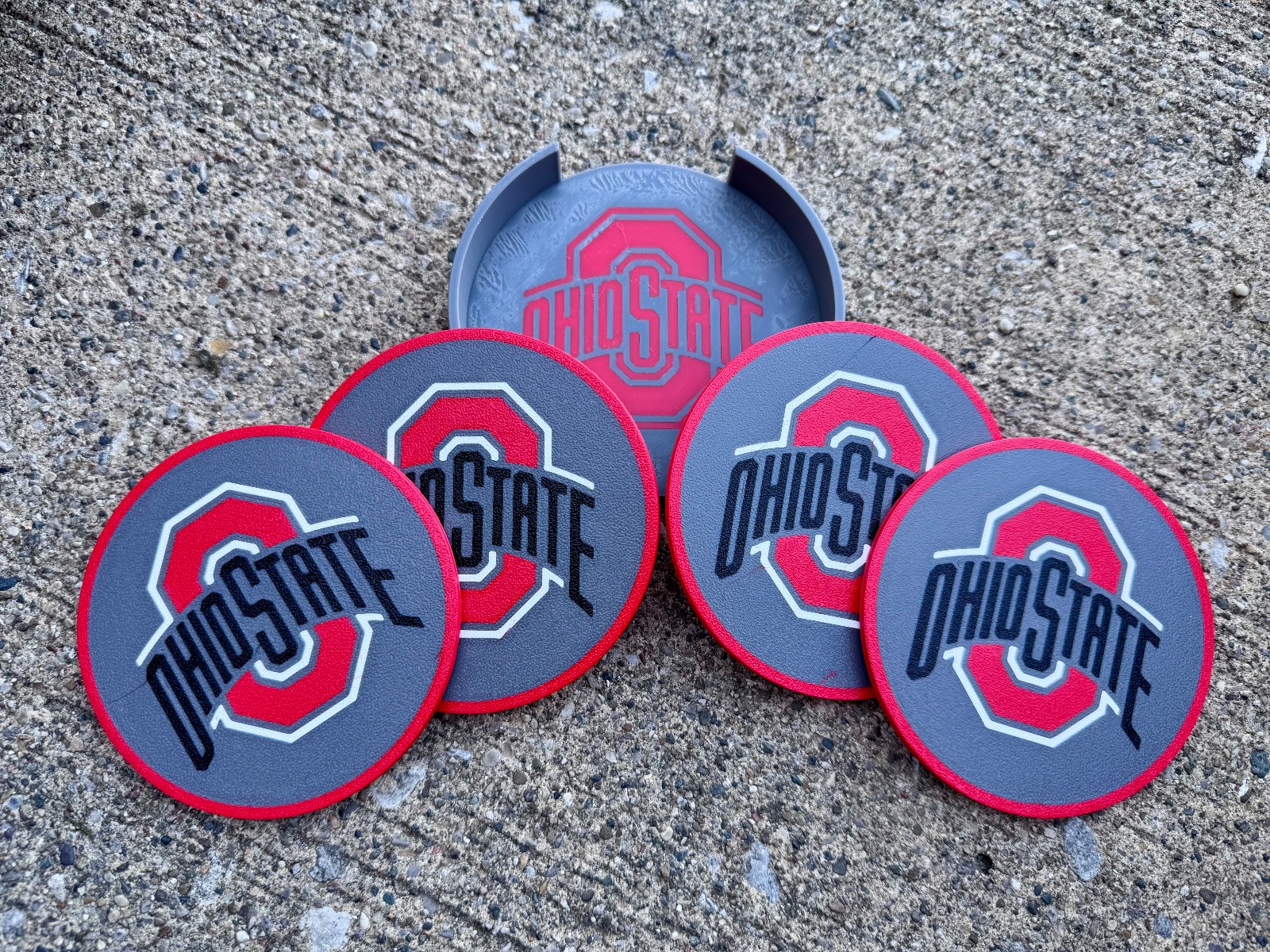 Ohio State Grey Coaster Set