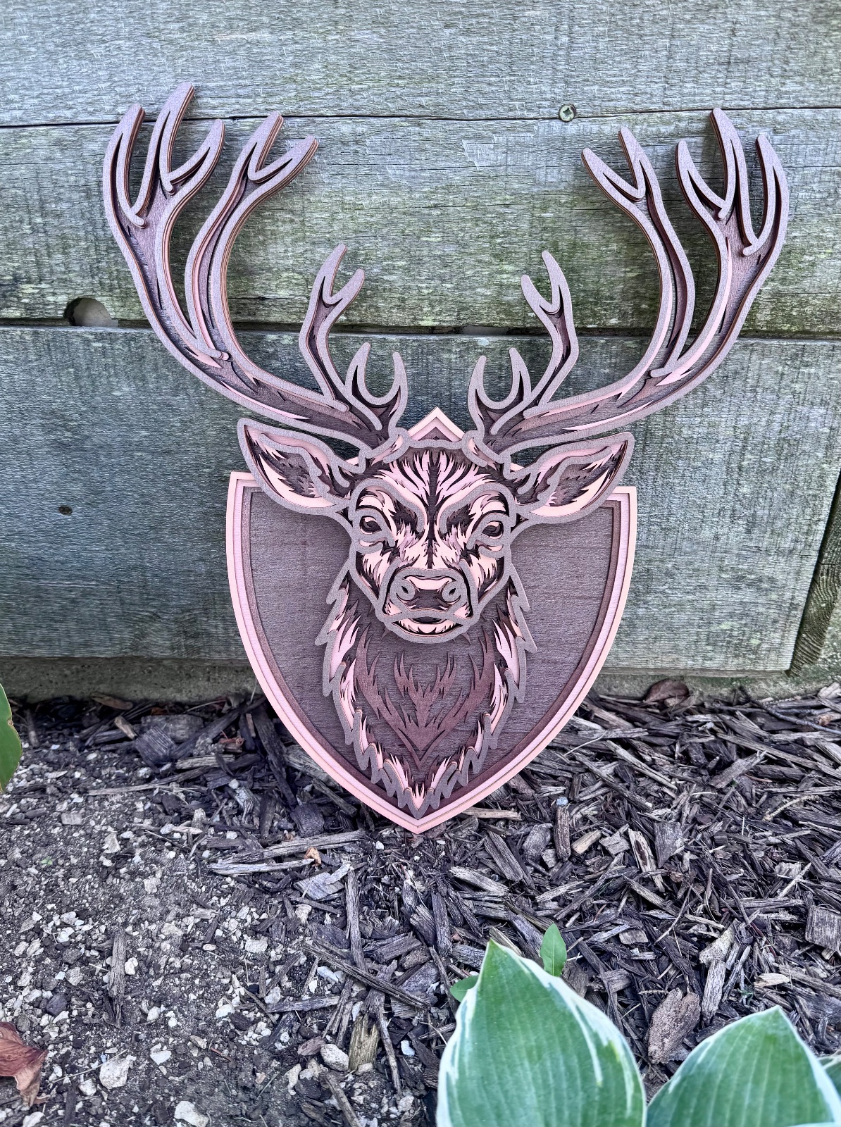 Deer Head Layered Wall Decor
