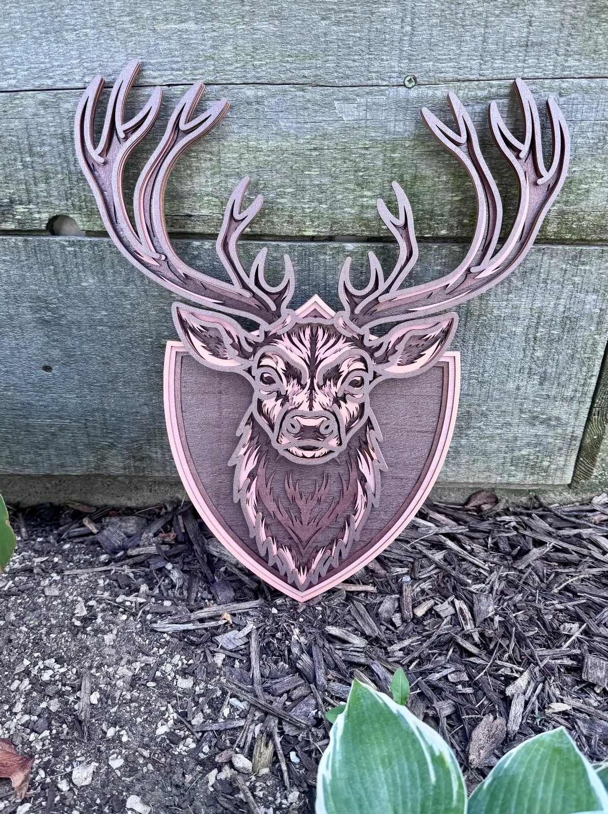 Deer Head Layered Wall Decor
